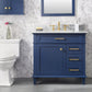 Legion Furniture WLF2236-B Legion Furniture WLF2236-B 36" Blue Finish Sink Vanity Cabinet with Carrara White Top