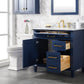 Legion Furniture WLF2236-B Legion Furniture WLF2236-B 36" Blue Finish Sink Vanity Cabinet with Carrara White Top