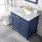 Legion Furniture WLF2236-B Legion Furniture WLF2236-B 36" Blue Finish Sink Vanity Cabinet with Carrara White Top