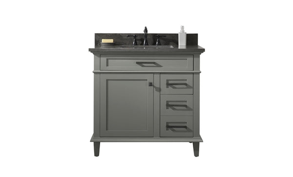 Legion Furniture WLF2236-PG Legion Furniture WLF2236-PG 36 Pewter Green Finish Sink Vanity Cabinet with Blue Limestone Top