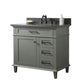 Legion Furniture WLF2236-PG Legion Furniture WLF2236-PG 36" Pewter Green Finish Sink Vanity Cabinet with Blue Limestone Top