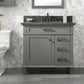 Legion Furniture WLF2236-PG Legion Furniture WLF2236-PG 36" Pewter Green Finish Sink Vanity Cabinet with Blue Limestone Top