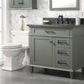 Legion Furniture WLF2236-PG Legion Furniture WLF2236-PG 36" Pewter Green Finish Sink Vanity Cabinet with Blue Limestone Top