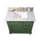 Legion Furniture WLF2236-VG Legion Furniture WLF2236-VG 36" Vogue Green Finish Sink Vanity Cabinet with Carrara White Top