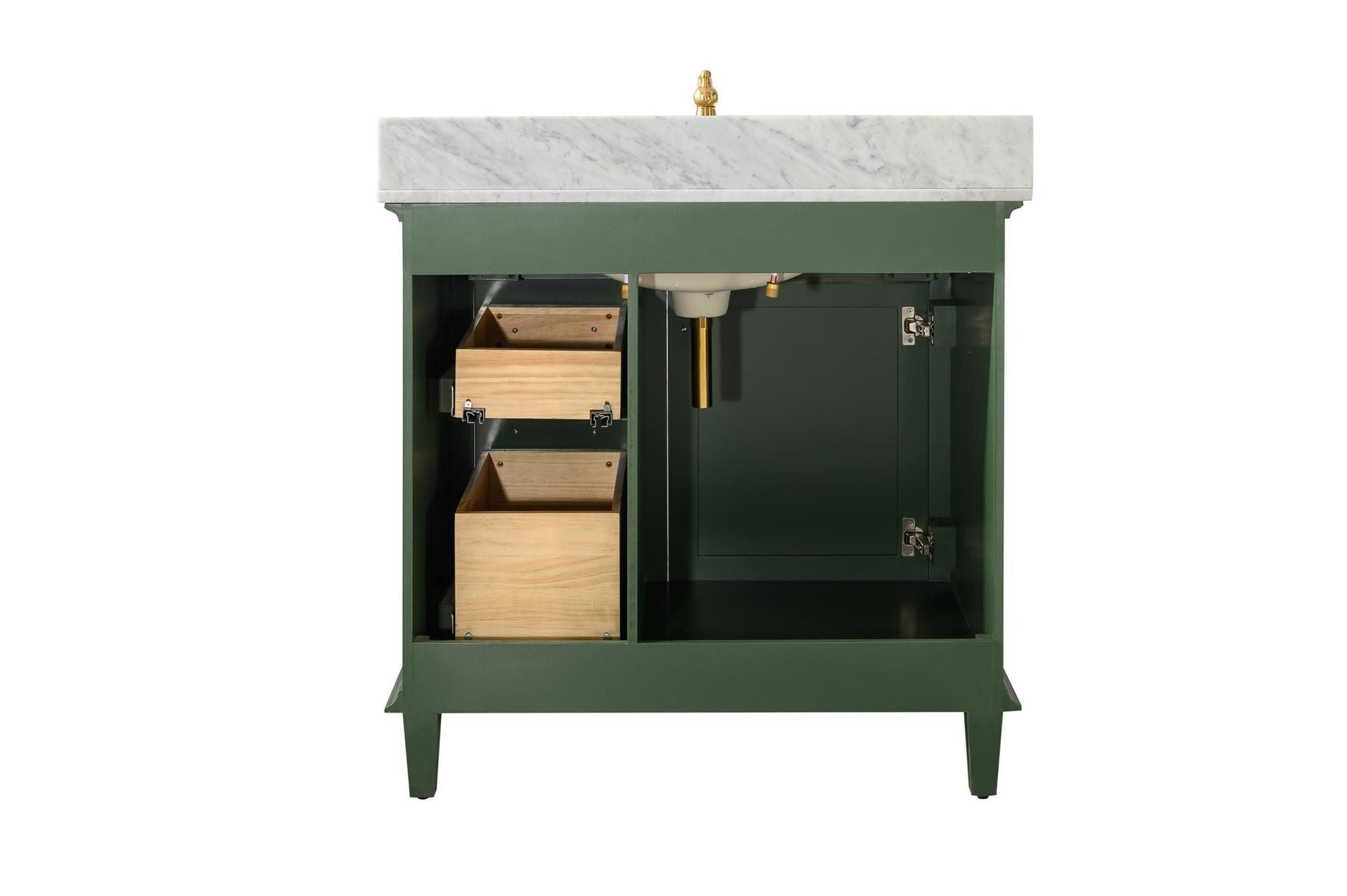 Legion Furniture WLF2236-VG Legion Furniture WLF2236-VG 36" Vogue Green Finish Sink Vanity Cabinet with Carrara White Top