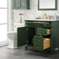 Legion Furniture WLF2236-VG Legion Furniture WLF2236-VG 36" Vogue Green Finish Sink Vanity Cabinet with Carrara White Top