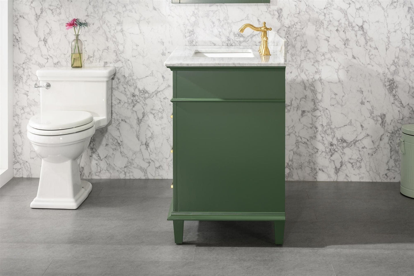 Legion Furniture WLF2236-VG Legion Furniture WLF2236-VG 36" Vogue Green Finish Sink Vanity Cabinet with Carrara White Top