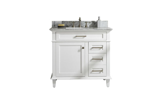 Legion Furniture WLF2236-W Legion Furniture WLF2236-W 36" White Finish Sink Vanity Cabinet with Carrara White Top