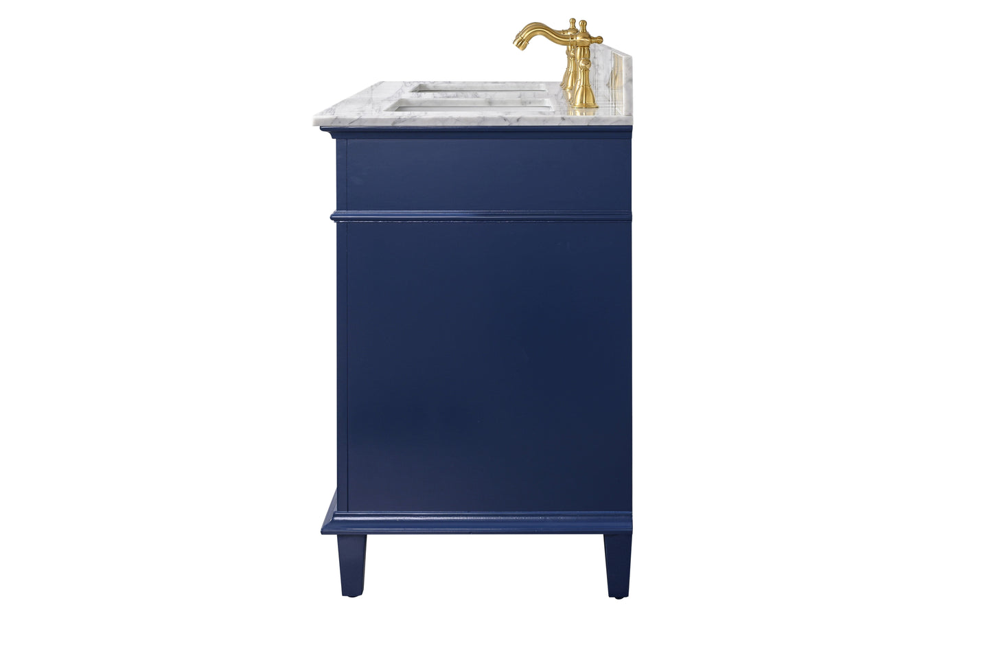 Legion Furniture WLF2254-B Legion Furniture WLF2254-B 54" Blue Finish Double-Sink Vanity Cabinet with Carrara White Top