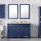 Legion Furniture WLF2254-B Legion Furniture WLF2254-B 54" Blue Finish Double-Sink Vanity Cabinet with Carrara White Top