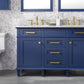 Legion Furniture WLF2254-B Legion Furniture WLF2254-B 54" Blue Finish Double-Sink Vanity Cabinet with Carrara White Top