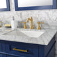 Legion Furniture WLF2254-B Legion Furniture WLF2254-B 54" Blue Finish Double-Sink Vanity Cabinet with Carrara White Top