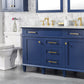 Legion Furniture WLF2254-B Legion Furniture WLF2254-B 54" Blue Finish Double-Sink Vanity Cabinet with Carrara White Top