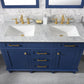 Legion Furniture WLF2254-B Legion Furniture WLF2254-B 54" Blue Finish Double-Sink Vanity Cabinet with Carrara White Top