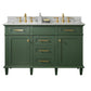 Legion Furniture WLF2254-VG Legion Furniture WLF2254-VG 54" Vogue Green Finish Double-Sink Vanity Cabinet with Carrara White Top