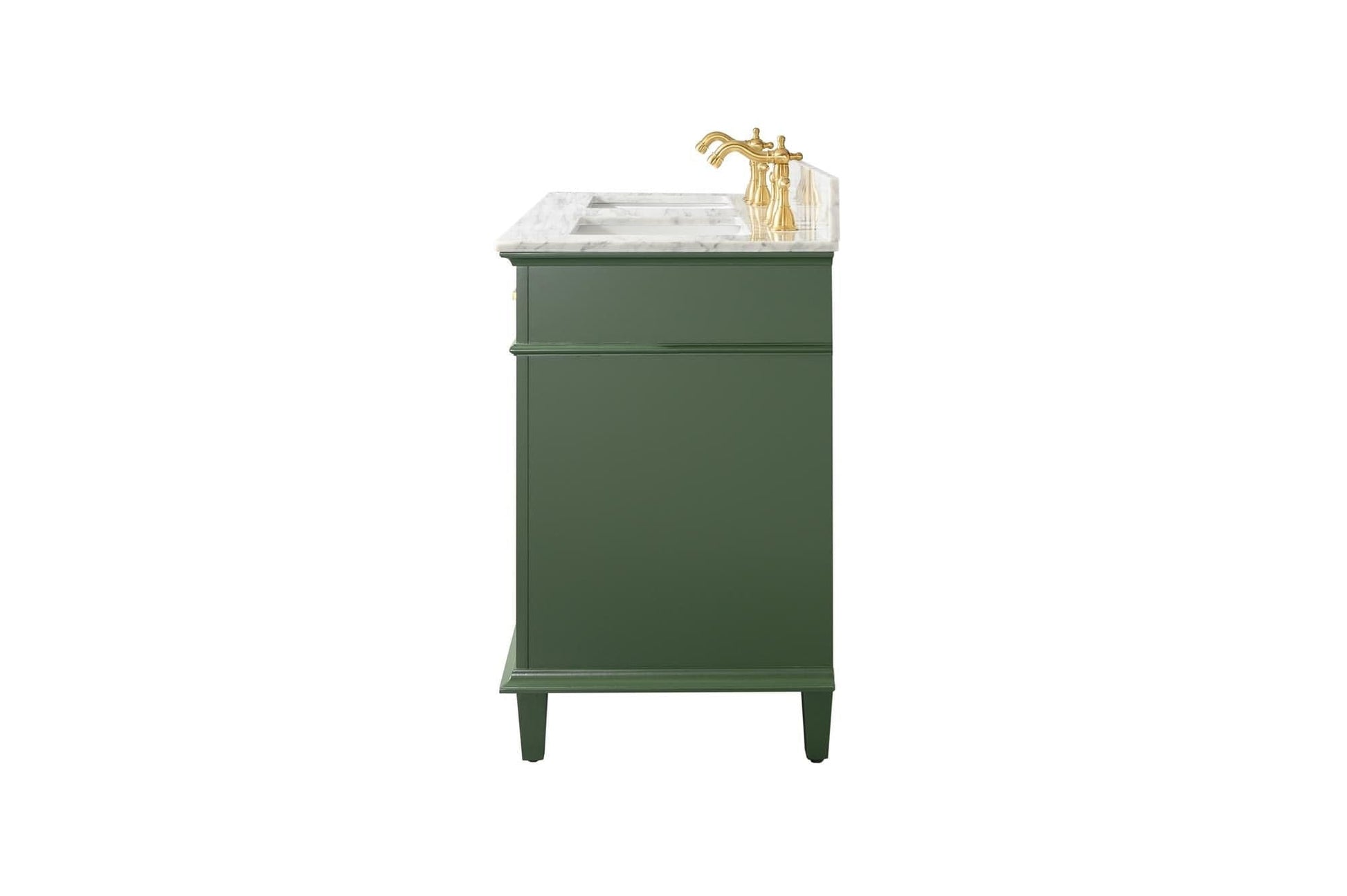 Legion Furniture WLF2254-VG Legion Furniture WLF2254-VG 54" Vogue Green Finish Double-Sink Vanity Cabinet with Carrara White Top