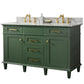 Legion Furniture WLF2254-VG Legion Furniture WLF2254-VG 54" Vogue Green Finish Double-Sink Vanity Cabinet with Carrara White Top