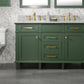 Legion Furniture WLF2254-VG Legion Furniture WLF2254-VG 54" Vogue Green Finish Double-Sink Vanity Cabinet with Carrara White Top