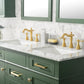 Legion Furniture WLF2254-VG Legion Furniture WLF2254-VG 54" Vogue Green Finish Double-Sink Vanity Cabinet with Carrara White Top