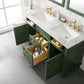 Legion Furniture WLF2254-VG Legion Furniture WLF2254-VG 54" Vogue Green Finish Double-Sink Vanity Cabinet with Carrara White Top