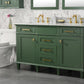 Legion Furniture WLF2254-VG Legion Furniture WLF2254-VG 54" Vogue Green Finish Double-Sink Vanity Cabinet with Carrara White Top