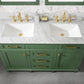 Legion Furniture WLF2254-VG Legion Furniture WLF2254-VG 54" Vogue Green Finish Double-Sink Vanity Cabinet with Carrara White Top