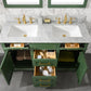 Legion Furniture WLF2254-VG Legion Furniture WLF2254-VG 54" Vogue Green Finish Double-Sink Vanity Cabinet with Carrara White Top