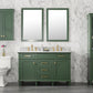 Legion Furniture WLF2254-VG Legion Furniture WLF2254-VG 54" Vogue Green Finish Double-Sink Vanity Cabinet with Carrara White Top