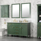 Legion Furniture WLF2254-VG Legion Furniture WLF2254-VG 54" Vogue Green Finish Double-Sink Vanity Cabinet with Carrara White Top