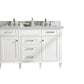 Legion Furniture WLF2254-W Legion Furniture WLF2254-W 54" White Finish Double-Sink Vanity Cabinet with Carrara White Top