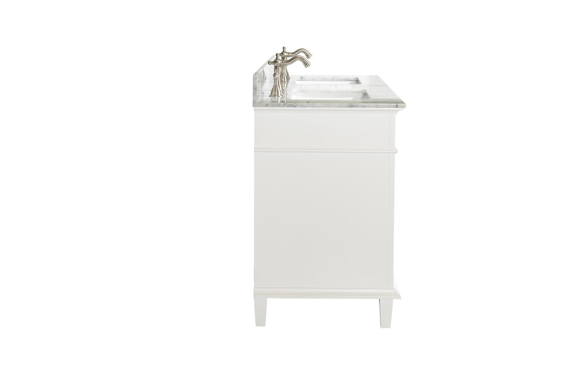 Legion Furniture WLF2254-W Legion Furniture WLF2254-W 54" White Finish Double-Sink Vanity Cabinet with Carrara White Top