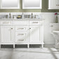 Legion Furniture WLF2254-W Legion Furniture WLF2254-W 54" White Finish Double-Sink Vanity Cabinet with Carrara White Top