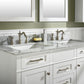 Legion Furniture WLF2254-W Legion Furniture WLF2254-W 54" White Finish Double-Sink Vanity Cabinet with Carrara White Top