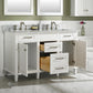 Legion Furniture WLF2254-W Legion Furniture WLF2254-W 54" White Finish Double-Sink Vanity Cabinet with Carrara White Top