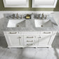 Legion Furniture WLF2254-W Legion Furniture WLF2254-W 54" White Finish Double-Sink Vanity Cabinet with Carrara White Top