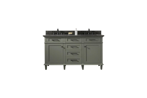 Legion Furniture WLF2260D-PG Legion Furniture WLF2260D-PG 60 Pewter Green Finish Double-Sink Vanity Cabinet with Blue Limestone Top