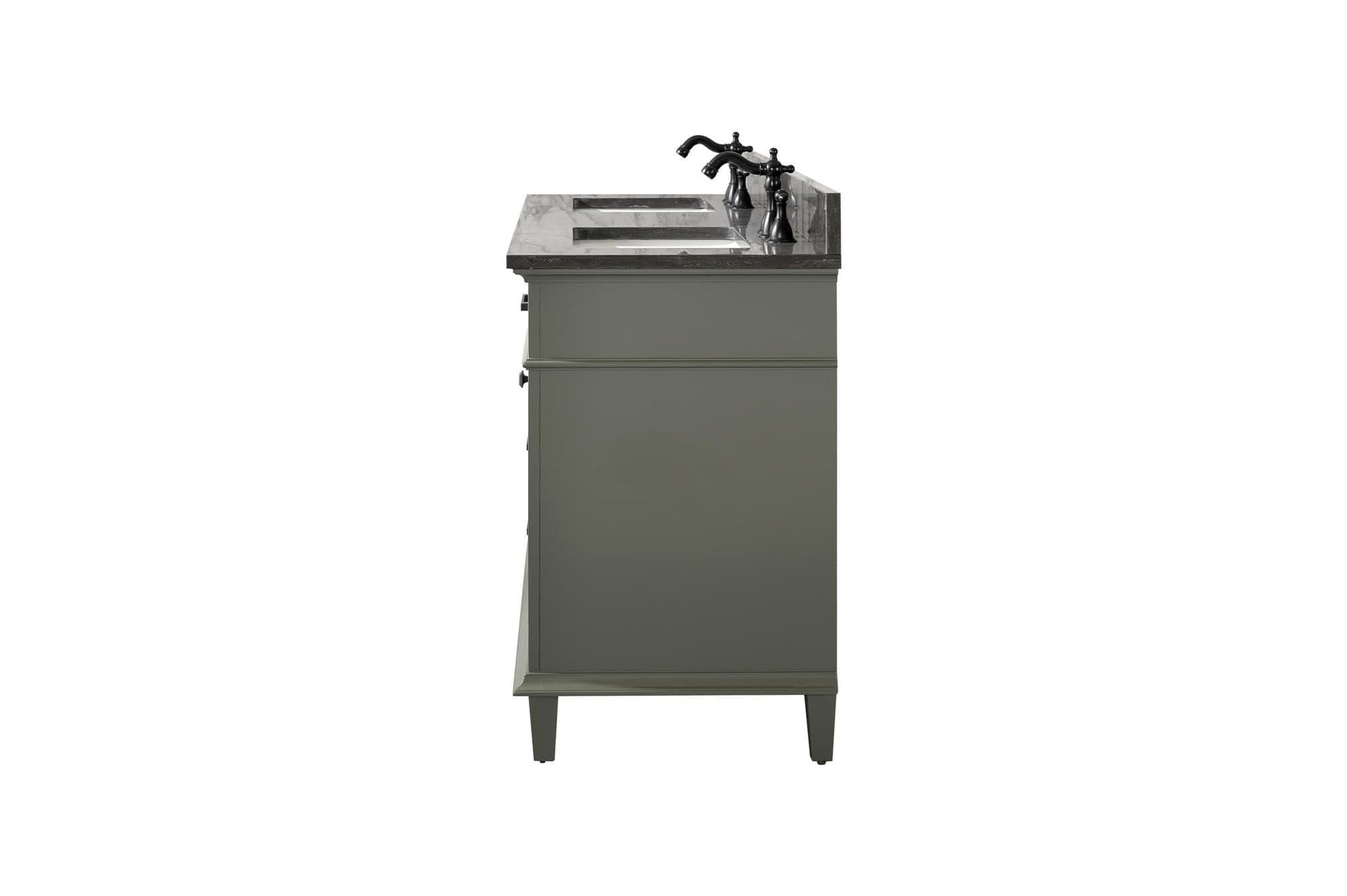 Legion Furniture WLF2260D-PG Legion Furniture WLF2260D-PG 60" Pewter Green Finish Double-Sink Vanity Cabinet with Blue Limestone Top