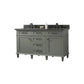 Legion Furniture WLF2260D-PG Legion Furniture WLF2260D-PG 60" Pewter Green Finish Double-Sink Vanity Cabinet with Blue Limestone Top