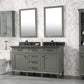 Legion Furniture WLF2260D-PG Legion Furniture WLF2260D-PG 60" Pewter Green Finish Double-Sink Vanity Cabinet with Blue Limestone Top