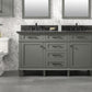 Legion Furniture WLF2260D-PG Legion Furniture WLF2260D-PG 60" Pewter Green Finish Double-Sink Vanity Cabinet with Blue Limestone Top