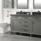 Legion Furniture WLF2260D-PG Legion Furniture WLF2260D-PG 60" Pewter Green Finish Double-Sink Vanity Cabinet with Blue Limestone Top