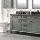 Legion Furniture WLF2260D-PG Legion Furniture WLF2260D-PG 60" Pewter Green Finish Double-Sink Vanity Cabinet with Blue Limestone Top