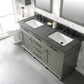 Legion Furniture WLF2260D-PG Legion Furniture WLF2260D-PG 60" Pewter Green Finish Double-Sink Vanity Cabinet with Blue Limestone Top