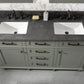 Legion Furniture WLF2260D-PG Legion Furniture WLF2260D-PG 60" Pewter Green Finish Double-Sink Vanity Cabinet with Blue Limestone Top