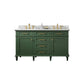 Legion Furniture WLF2260D-VG Legion Furniture WLF2260D-VG 60" Vogue Green Finish Double-Sink Vanity Cabinet with Carrara White Top