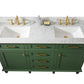 Legion Furniture WLF2260D-VG Legion Furniture WLF2260D-VG 60" Vogue Green Finish Double-Sink Vanity Cabinet with Carrara White Top