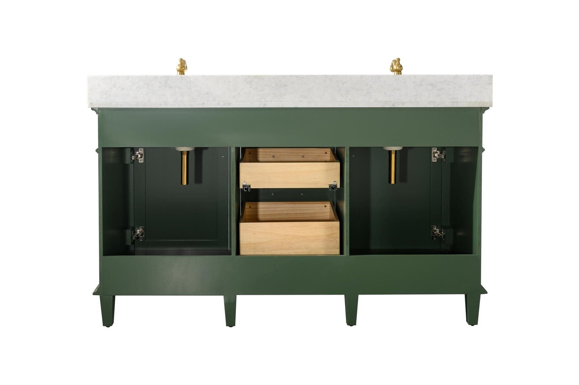 Legion Furniture WLF2260D-VG Legion Furniture WLF2260D-VG 60" Vogue Green Finish Double-Sink Vanity Cabinet with Carrara White Top