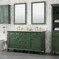 Legion Furniture WLF2260D-VG Legion Furniture WLF2260D-VG 60" Vogue Green Finish Double-Sink Vanity Cabinet with Carrara White Top