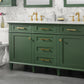 Legion Furniture WLF2260D-VG Legion Furniture WLF2260D-VG 60" Vogue Green Finish Double-Sink Vanity Cabinet with Carrara White Top