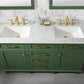 Legion Furniture WLF2260D-VG Legion Furniture WLF2260D-VG 60" Vogue Green Finish Double-Sink Vanity Cabinet with Carrara White Top